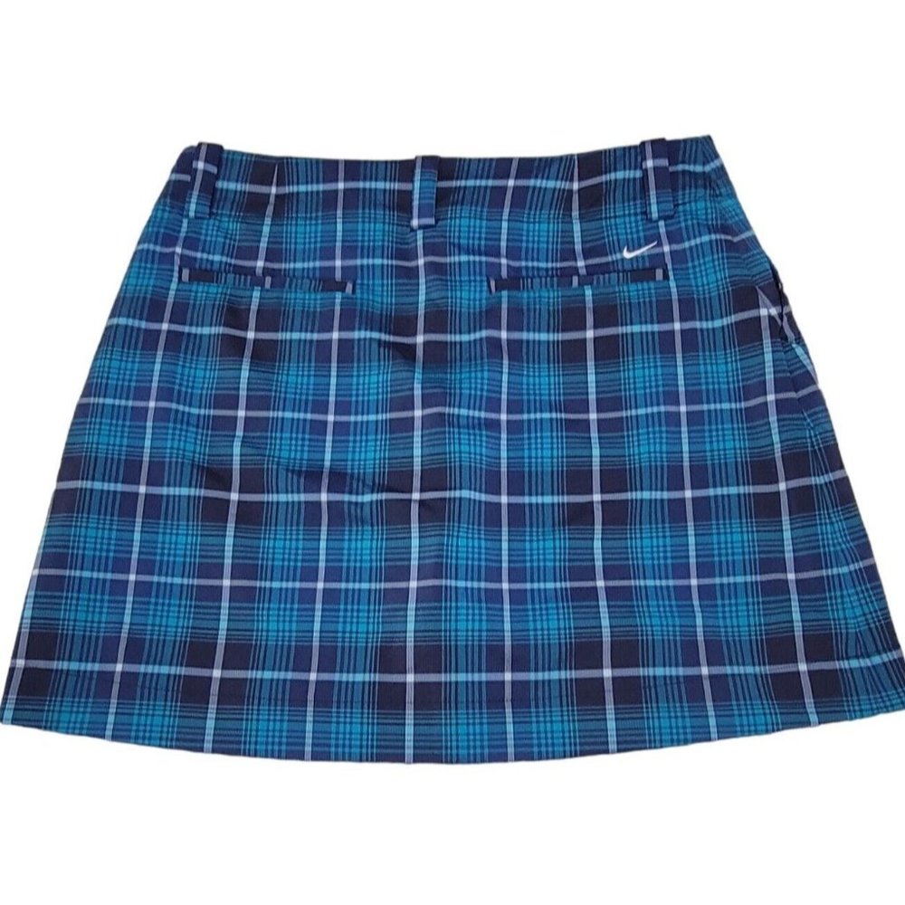 Nike Golf Women's Athletic Skirt w/ Shorts Dri-Fit Plaid Blue Size 10 NEW w/ Tag - Picture 2 of 16